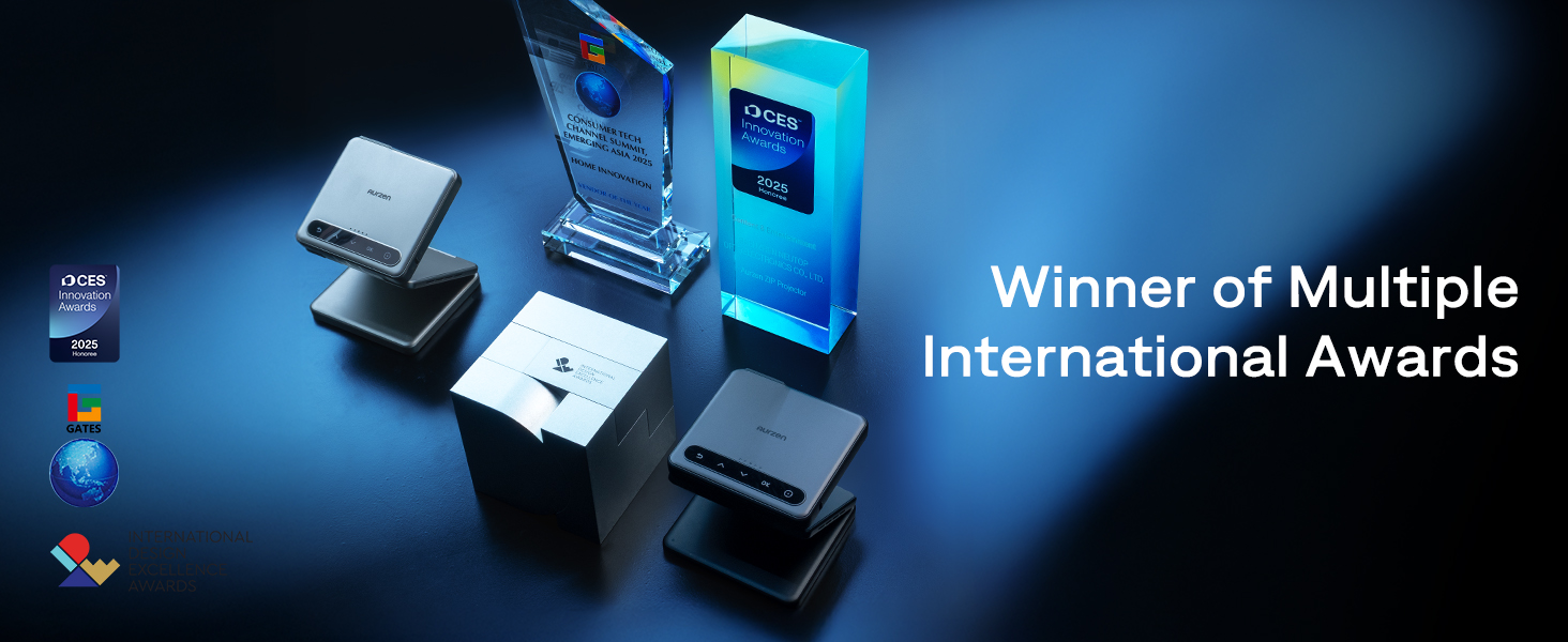 Aurzen ZIP Tri-Fold DLP Ultra-Portable Mini Pocket Projector