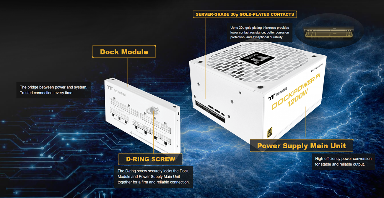 Thermaltake Dockpower FI Snow 1200W Power Supply