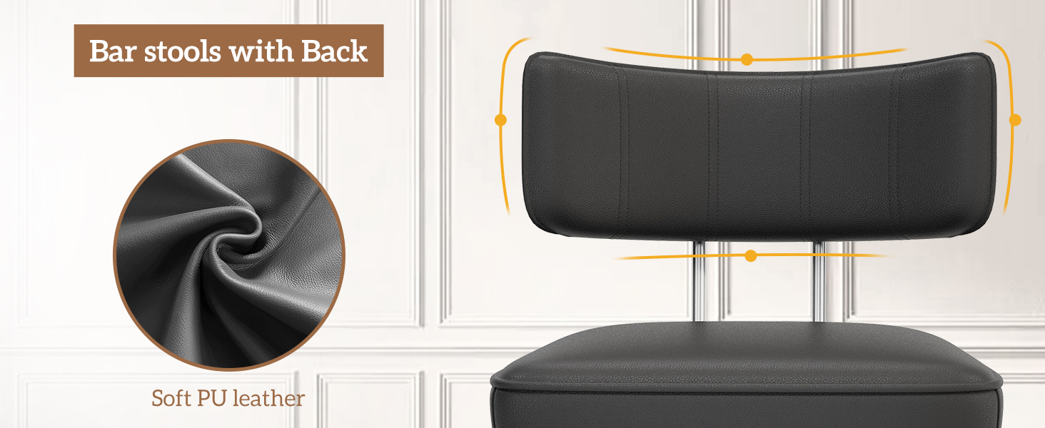 PU Leather Counter Stool