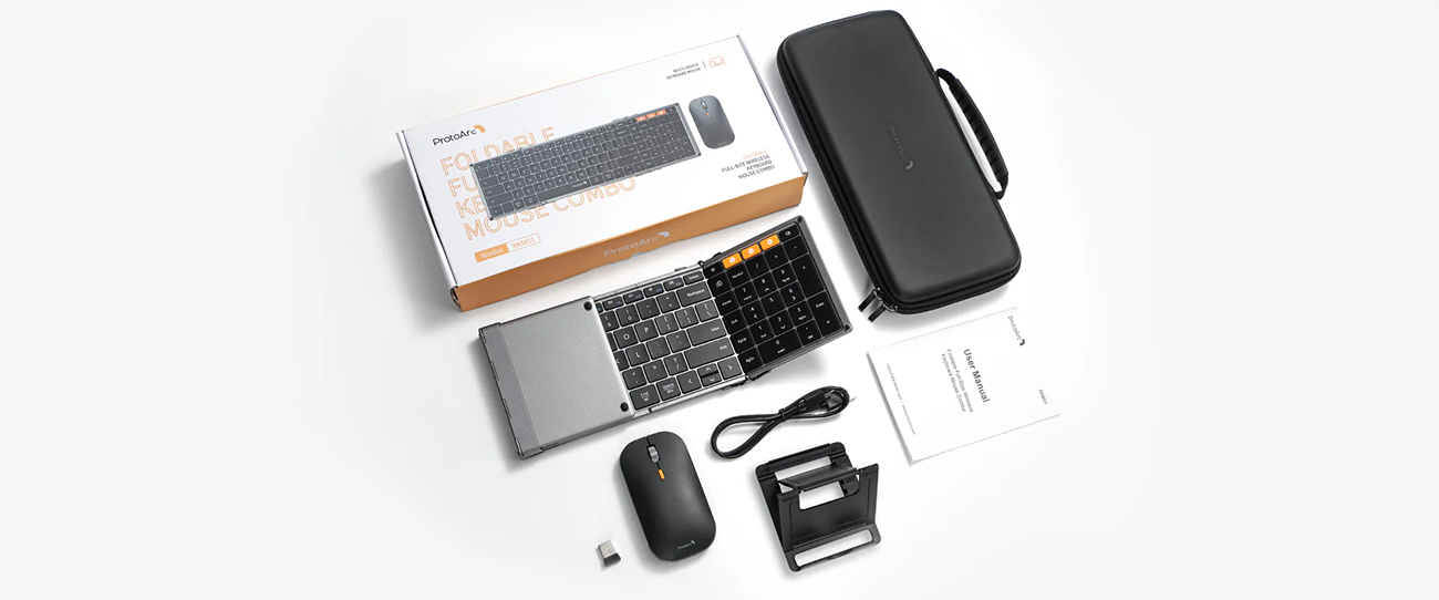 ProtoArc® XKM01 Foldable Bluetooth Keyboard and Mouse Combo