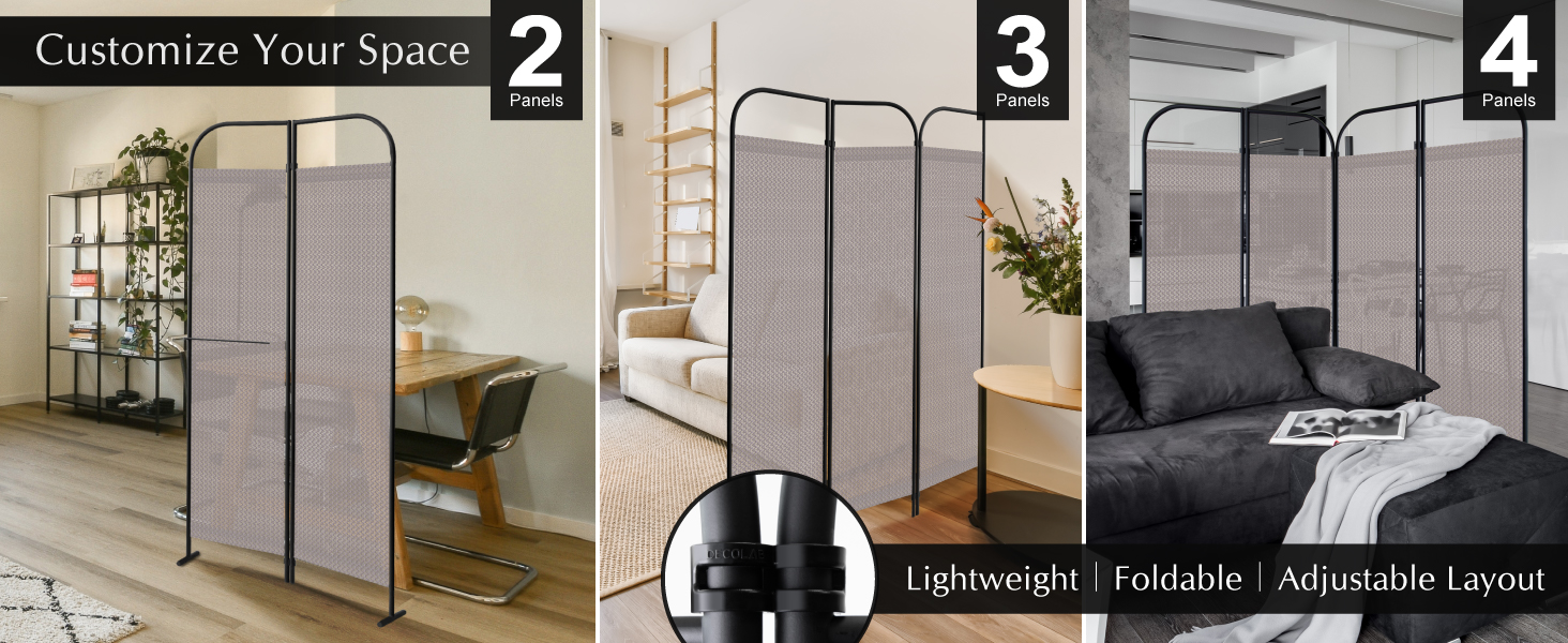 4 panel room divider waltz adjustable layout