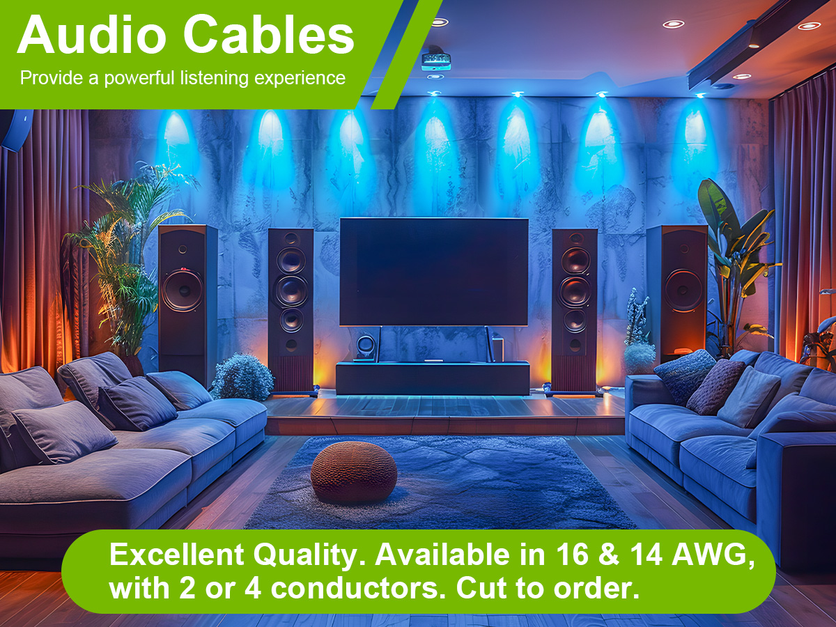 Excellent Quality. Available in 16 & 14 AWGwith 2 or 4 conductors. cut to order.