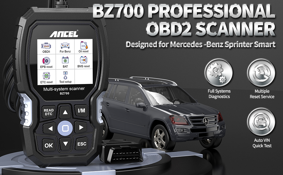 BZ700 OBD2 Scanner for Sprinter Smart Engine Check Transmission ABS SRS Airbag SAS TPMS Code Reader Diesel Car Diagnostic Scan Tool Electrical System - Newegg.com
