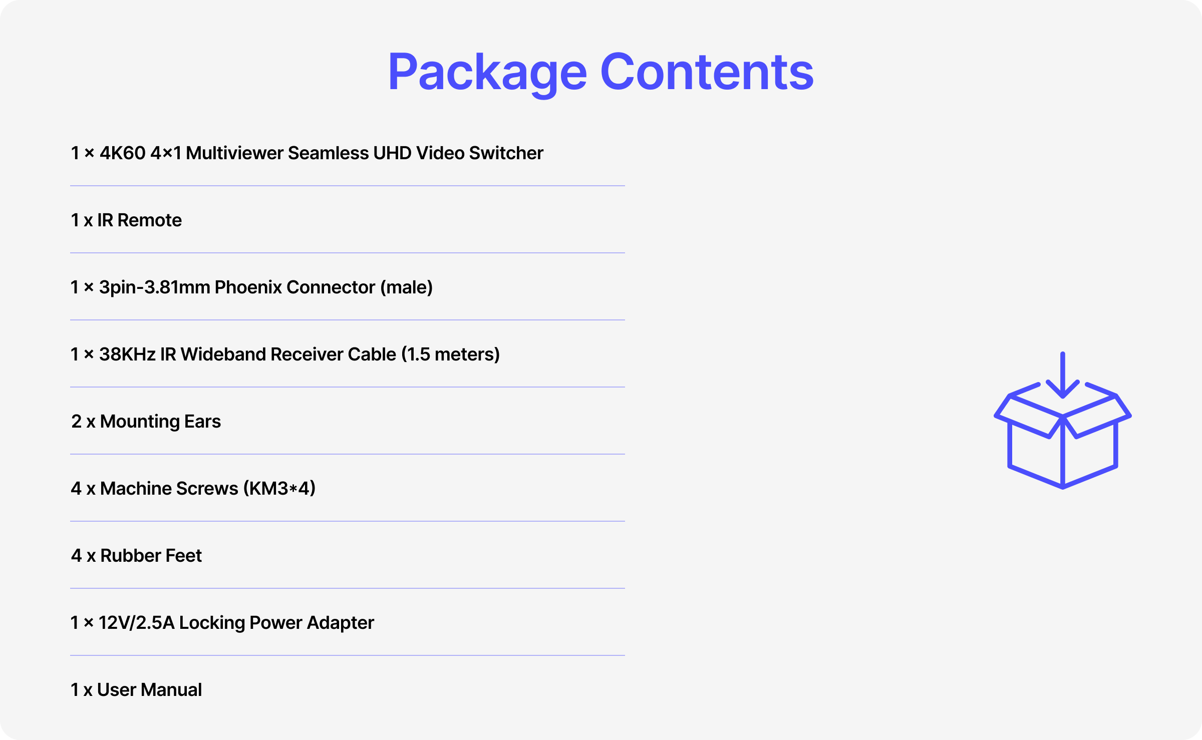 package contents