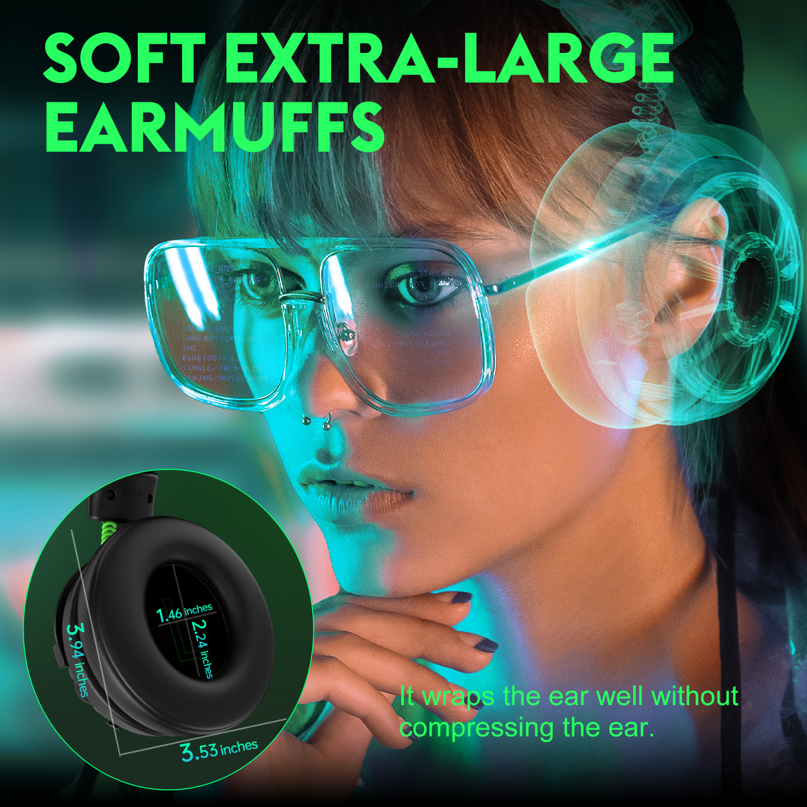 Soft extra-large earmuffs