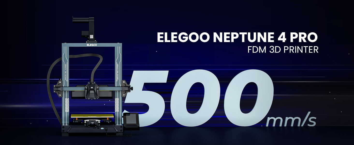 ELEGOO Neptune 4 Pro 3D Printer 500mm/s High Speed FDM Printer