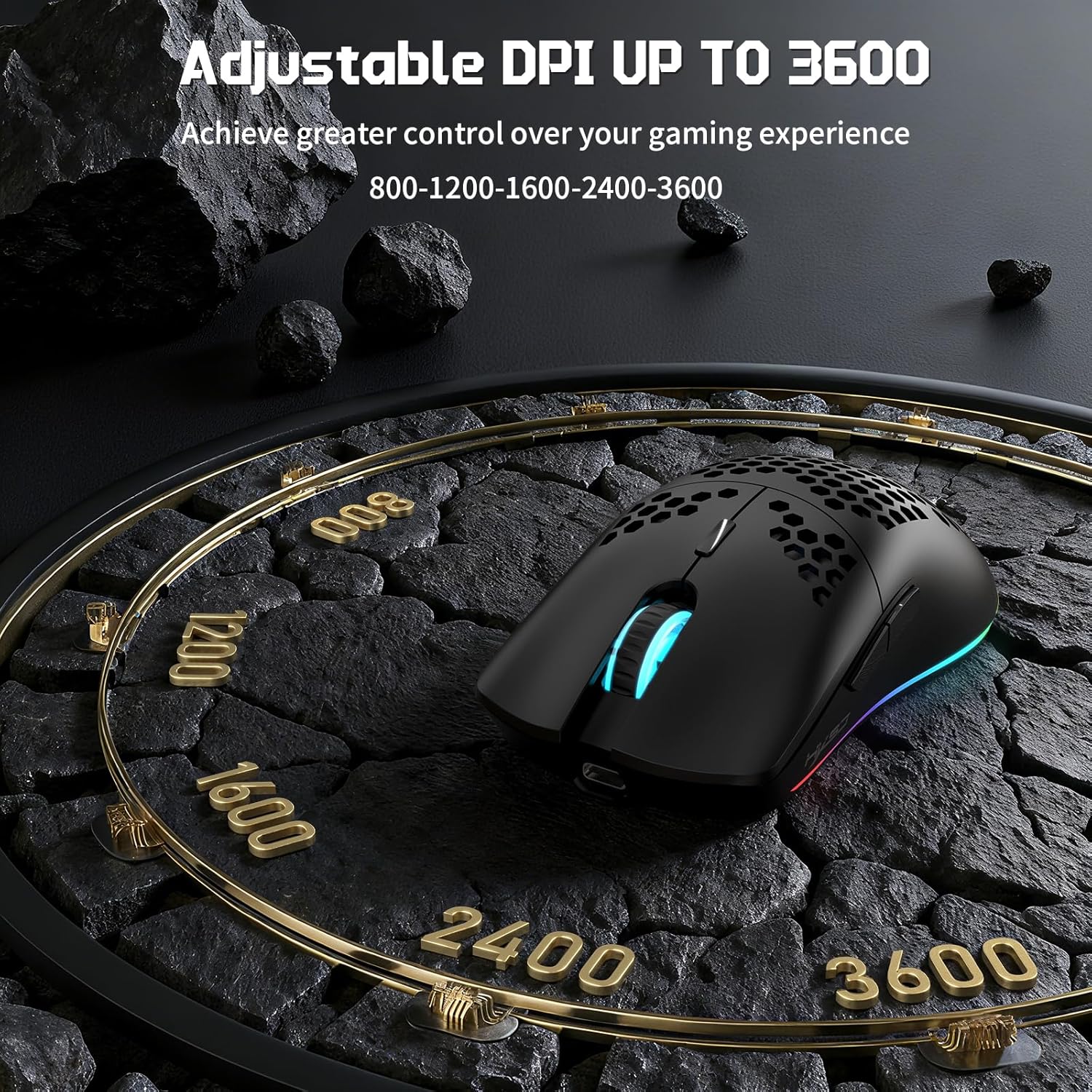 Wireless Gaming Mouse, Tri-Mode Wireless Mouse, Superlight Honeycomb Design PAW3212 3600DPI Sensor 1