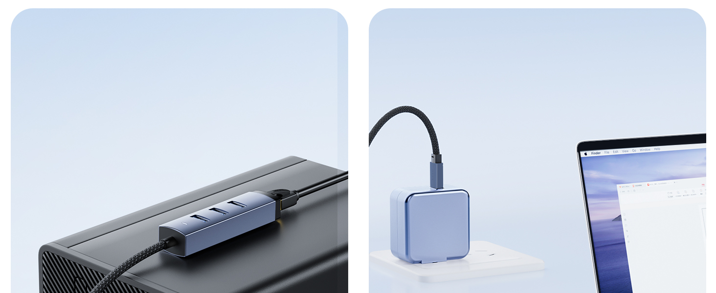 4-in-1 USB 3.0 Hub with Gigabit Ethernet Adapter, Space Gray Aluminum, 3 USB Ports