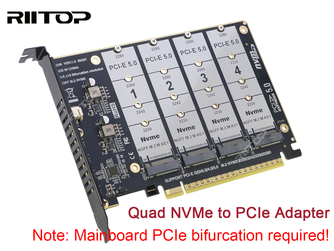quad nvme ssd to pcie adapter