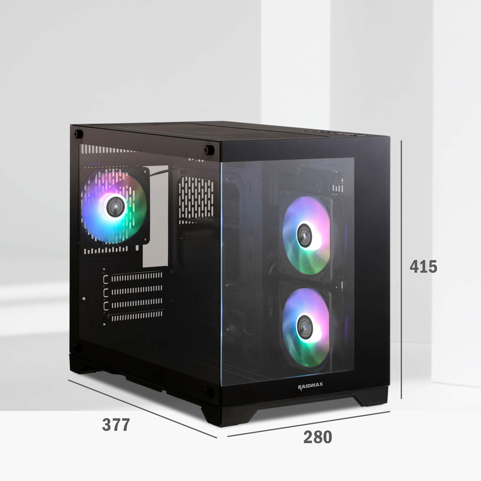 Raidmax Infinita i600 Micro ATX Cube Tower Computer Case with 3 ARGB ...