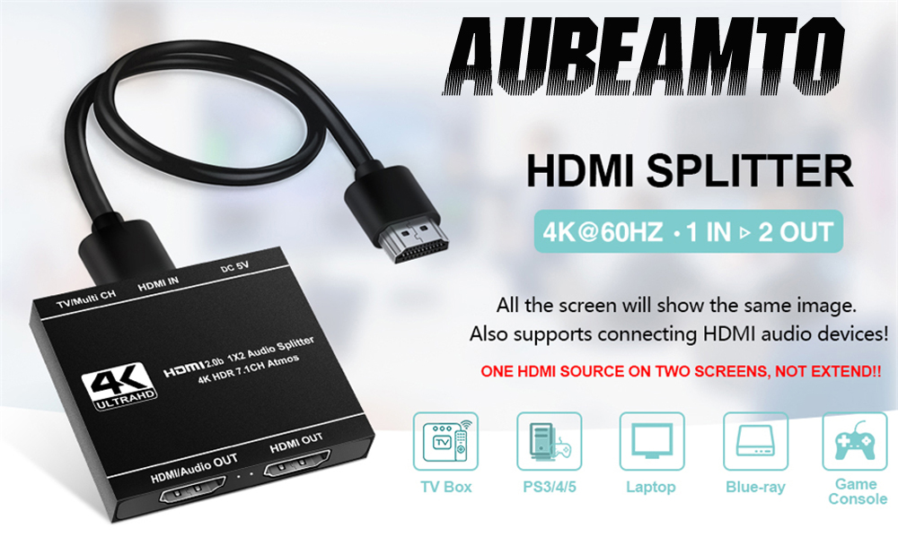 Distributeur/Splitter HDMI 2.0 HDCP 2.2 - 1 entrée 4 sorties - HD 4K - LA BS