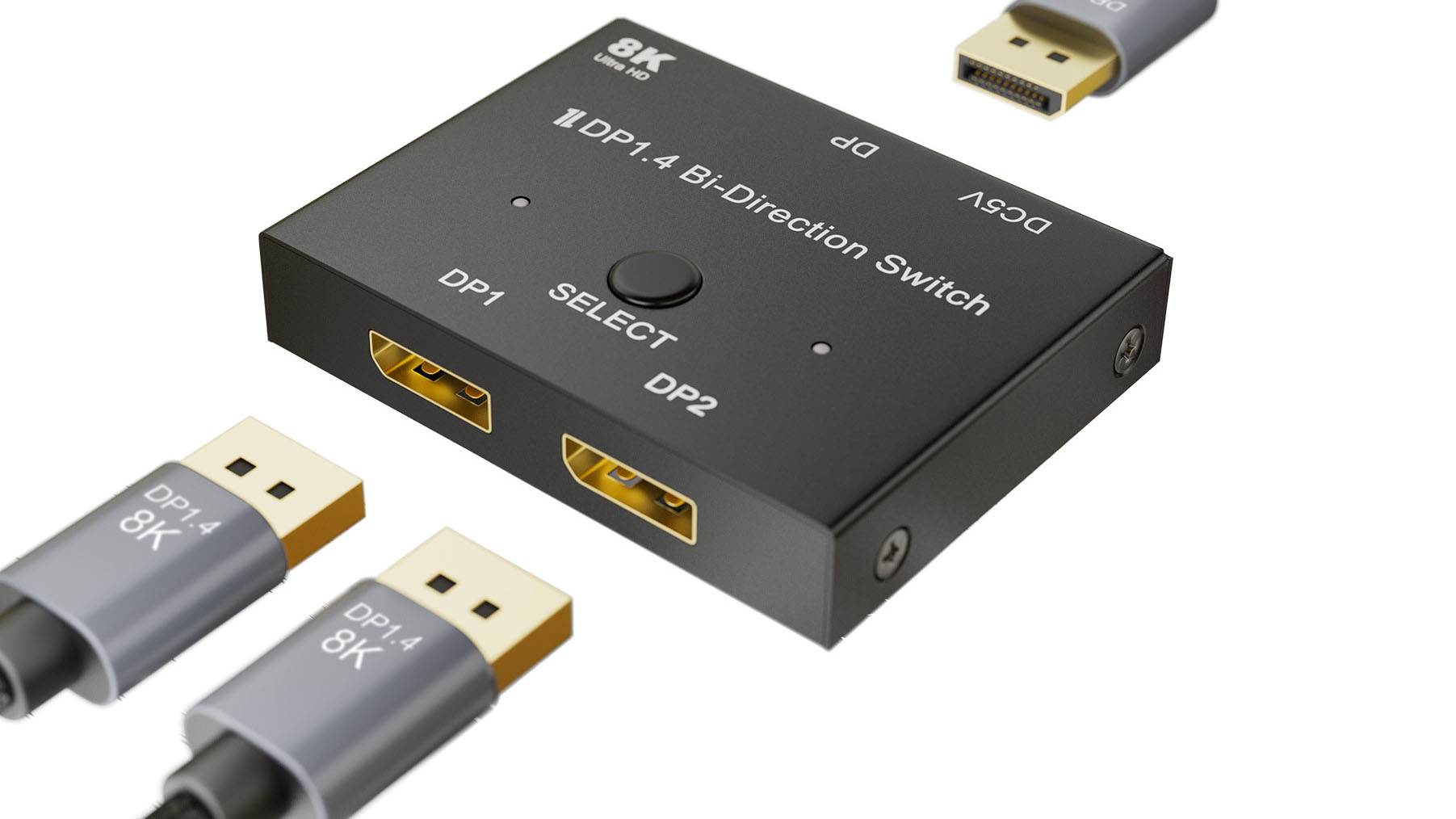 Hannord 8K DisplayPort to 2 DisplayPort 8K@30Hz,4K@120Hz Cable Adapter