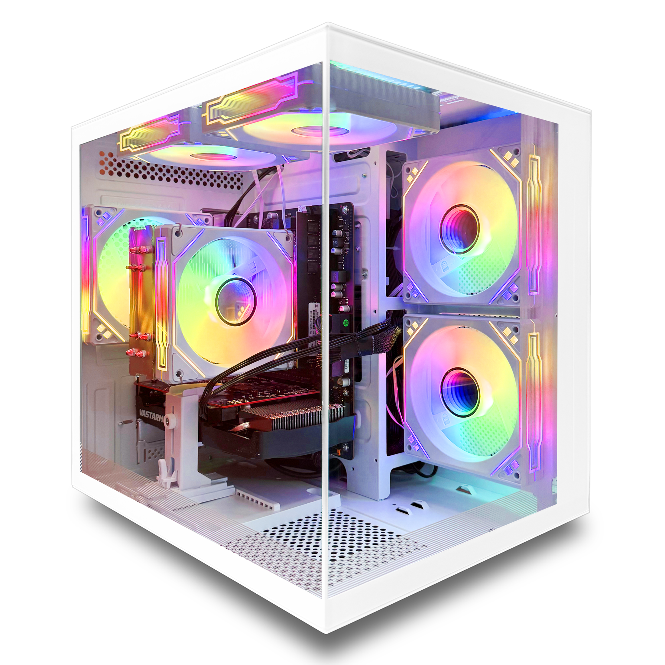 Suevery Gaming PC Desktop, AMD Ryzen 5 5500, Radeon RX 6500XT 4GB, 1TB NVMe SSD, 16GB DDR4, Wifi 6,