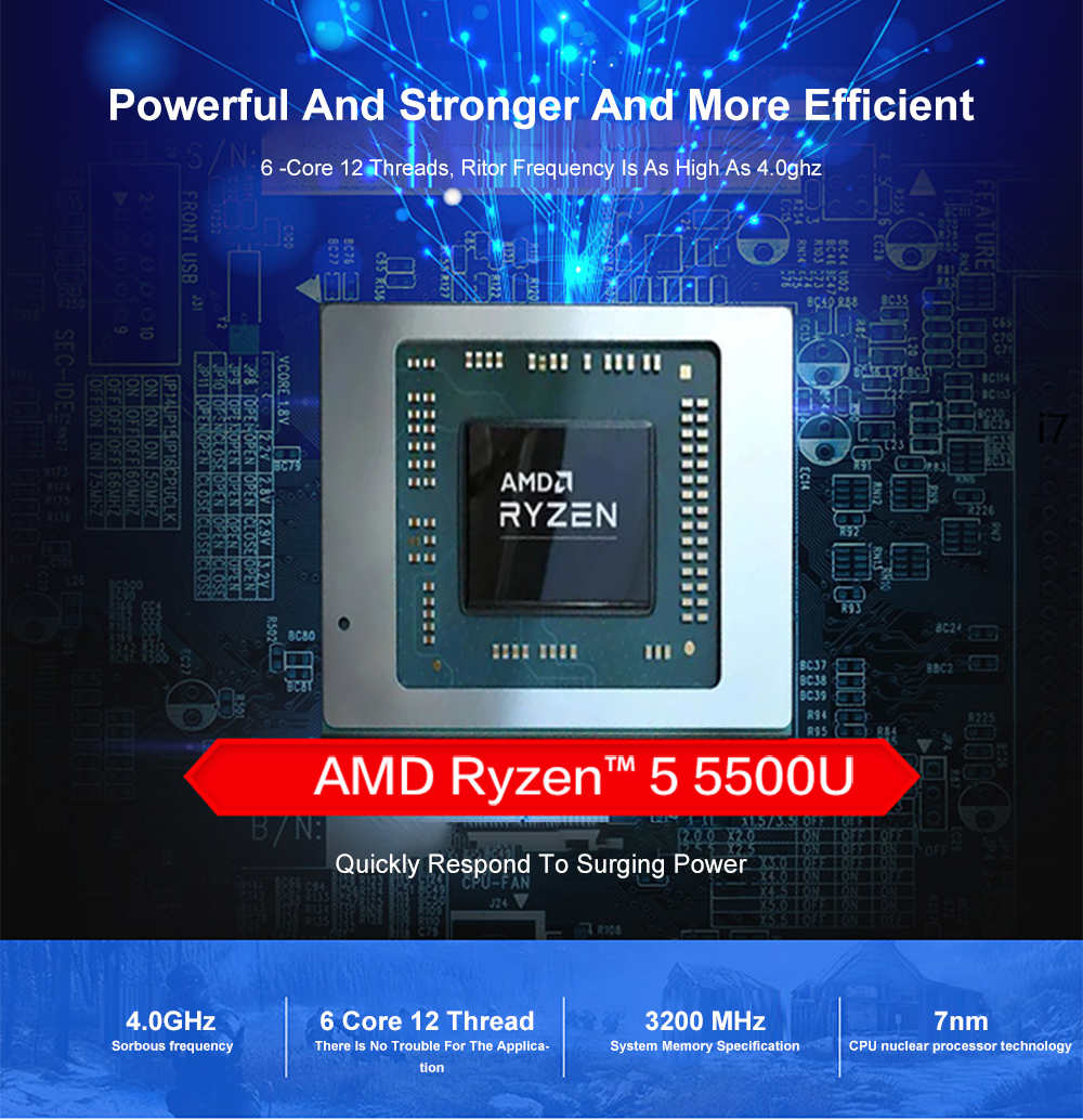 NeweggBusiness - GenMachine Mini PC AMD Ryzen 5 4500U,8GB RAM 256GB M.2  NVMe SSD,AMD Radeon Graphics,2 x 4K Output, 2 x HDMI Ports,2 x USB 3.0,1 x  Type-C,Wifi6,Bluetooth5.2,Windows 11 Pro Desktop Computer