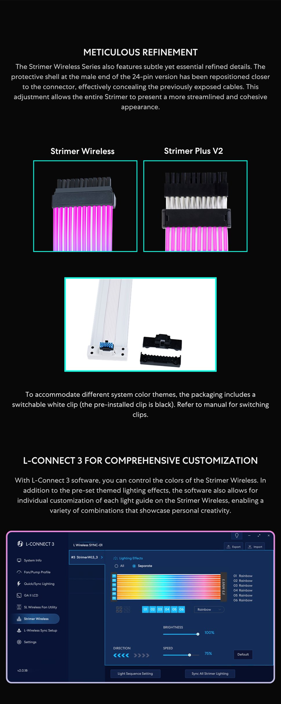 Strimer Wireless,24 Pin, RGB Power Extension Cable