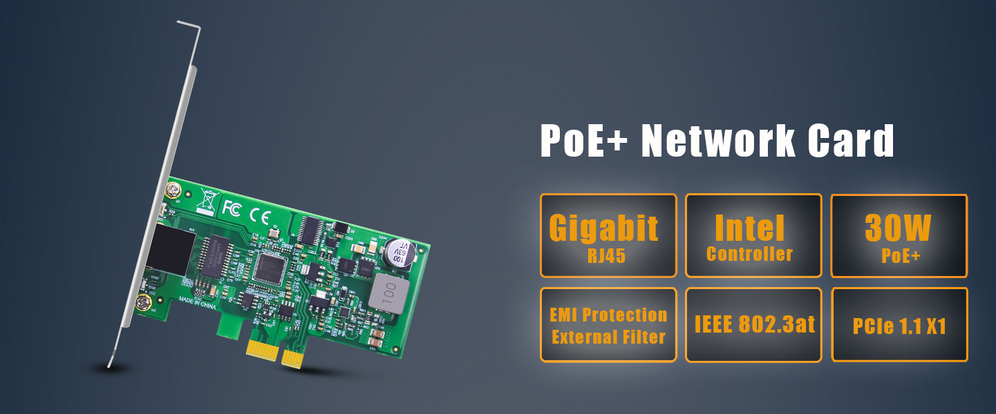 PoE+ Network Card