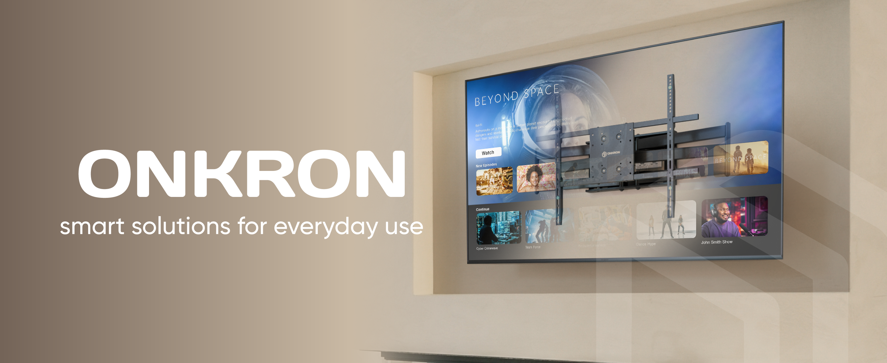 ONKRON M8L-B full motion TV mount is compatible with large 42 - 110 inch