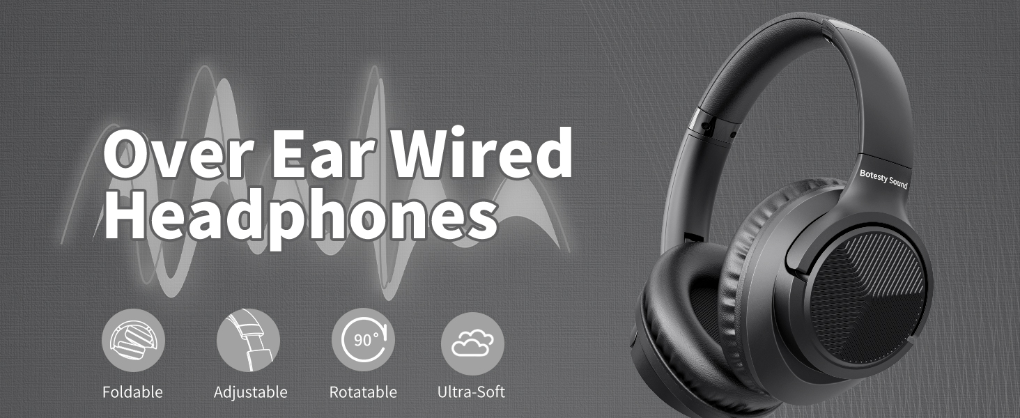 Botesty lris Sound Headphones Wired with Microphone