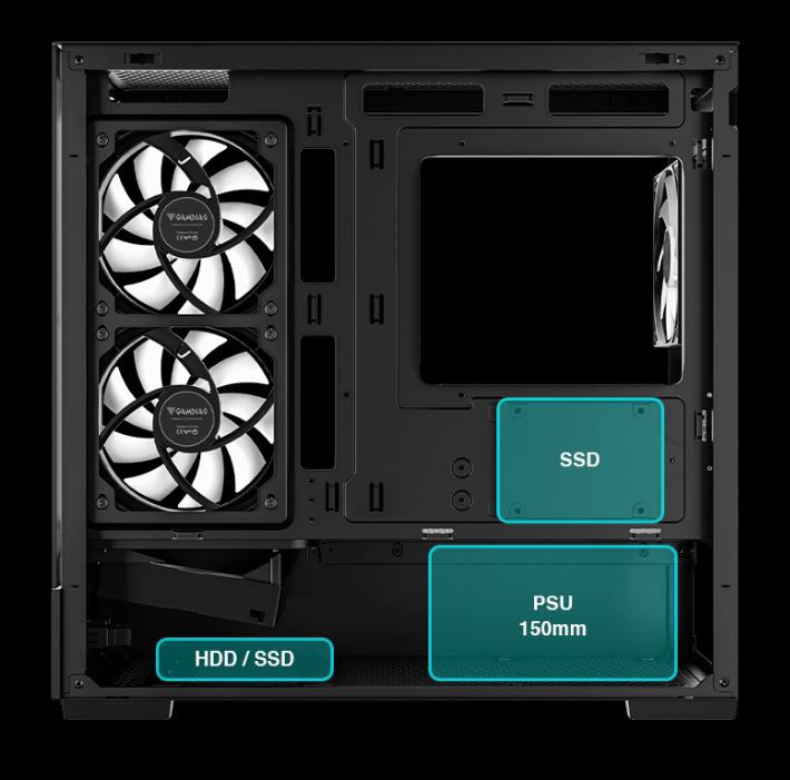 GAMDIAS ATLAS E5M GPU-Airflow Micro-ATX Case & HELIOS P1-650G 650W 80+ Gold PSU Combo Starter Kit