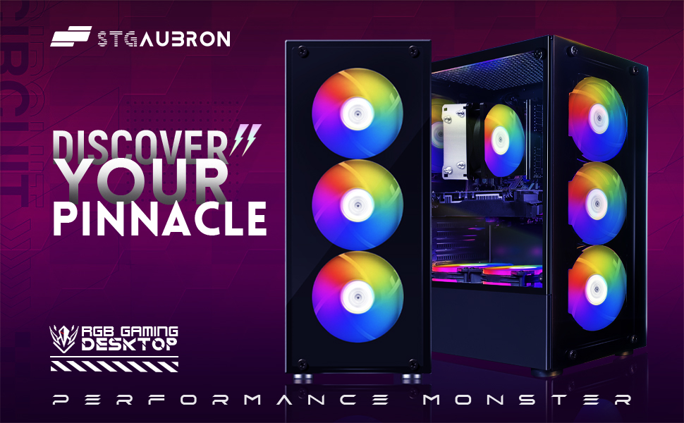 STGAubron Gaming Desktop PC, AMD Ryzen 5 PRO 2600 up to 3.9G