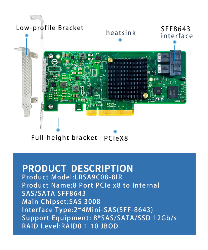 PCIe 3.0 to 12Gb/s SAS Host Bus Adapter