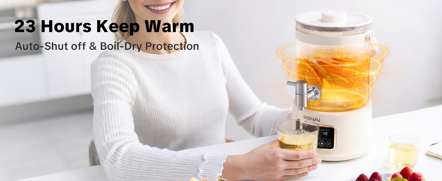 23-hour heat preservation, with anti-dry burning and automatic power-off function.