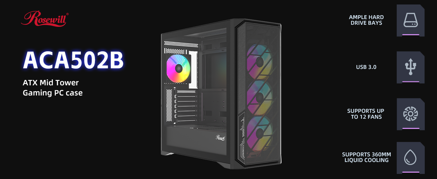 Hero Image of Rosewill ACA502B Gaming Case