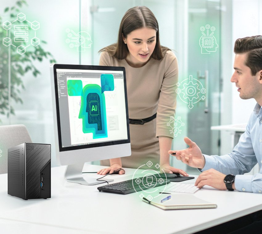 ASRock Deskmini B860W Intel Socket LGA1851 Black Barebone