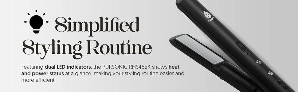 Pursonic RHS48BK USB Rechargeable Cordless Hair Straightener