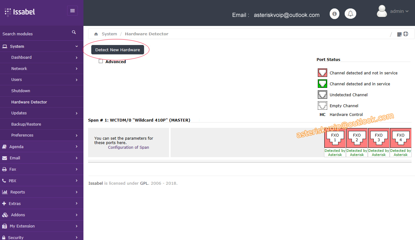 asterisk card tdm410