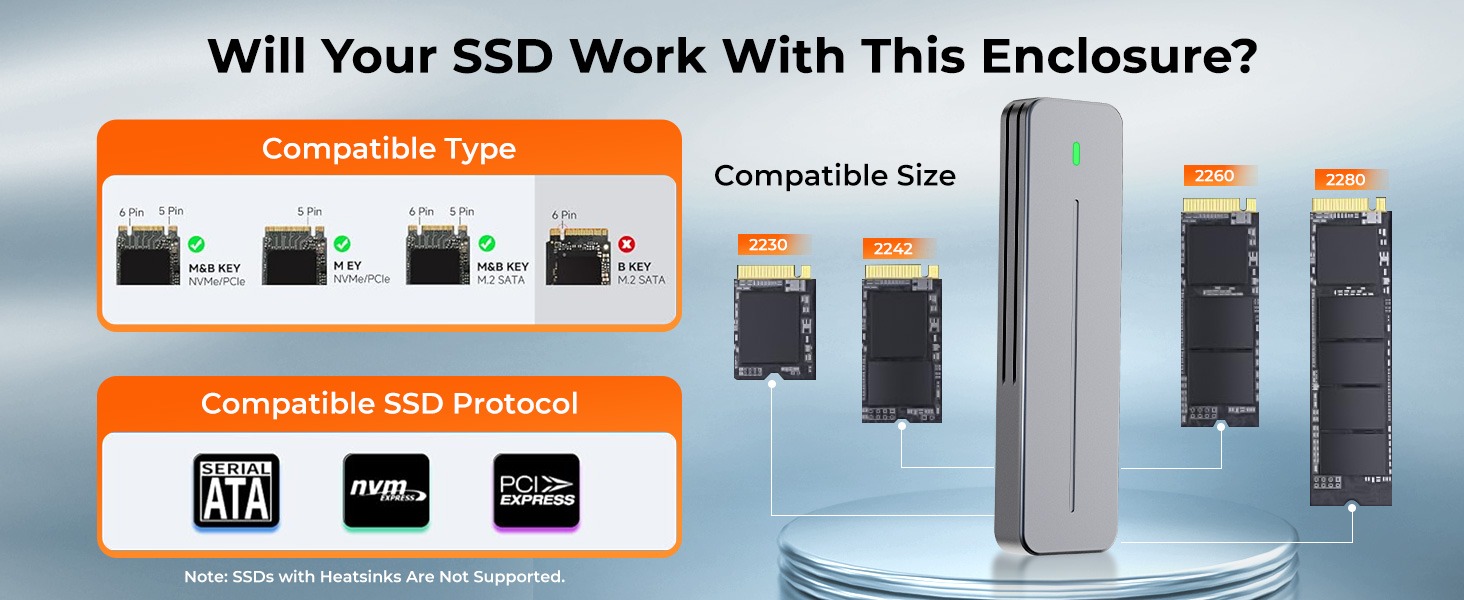 Rosewill RNE-02 20Gbps M.2 NVMe and SATA SSD Enclosure
