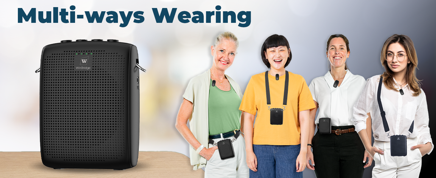 This amplifier features a clip design and comes with a strap , offering multiple wearing options.