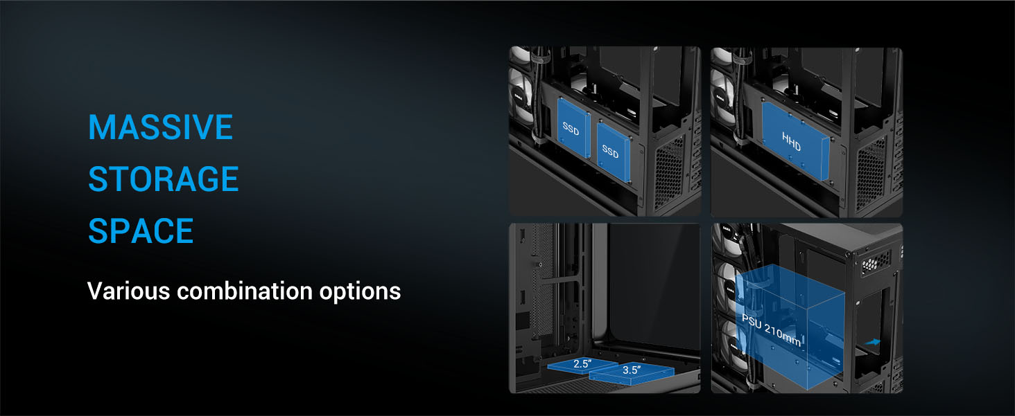 SAMA V60E Mid-Tower  Black Computer Case