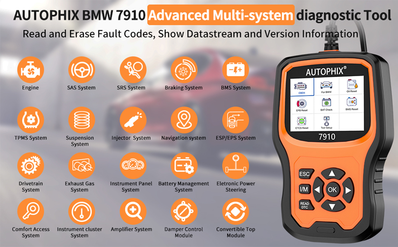 Autophix 7910 OBD2 Scanner Automotive Diagnostic Tool Auto Fault Code  Reader for BMW 