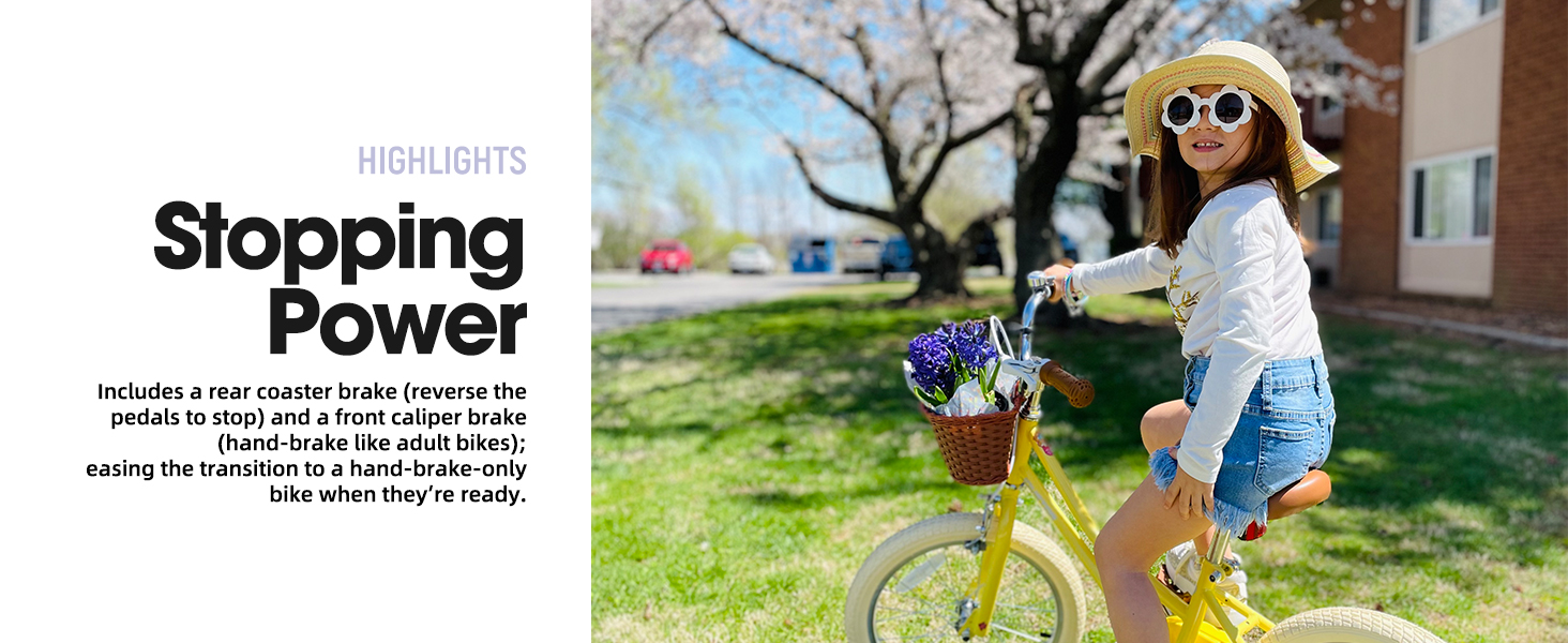 joystar kids bike boy girl children youth bicycle training wheels basket low-step frame