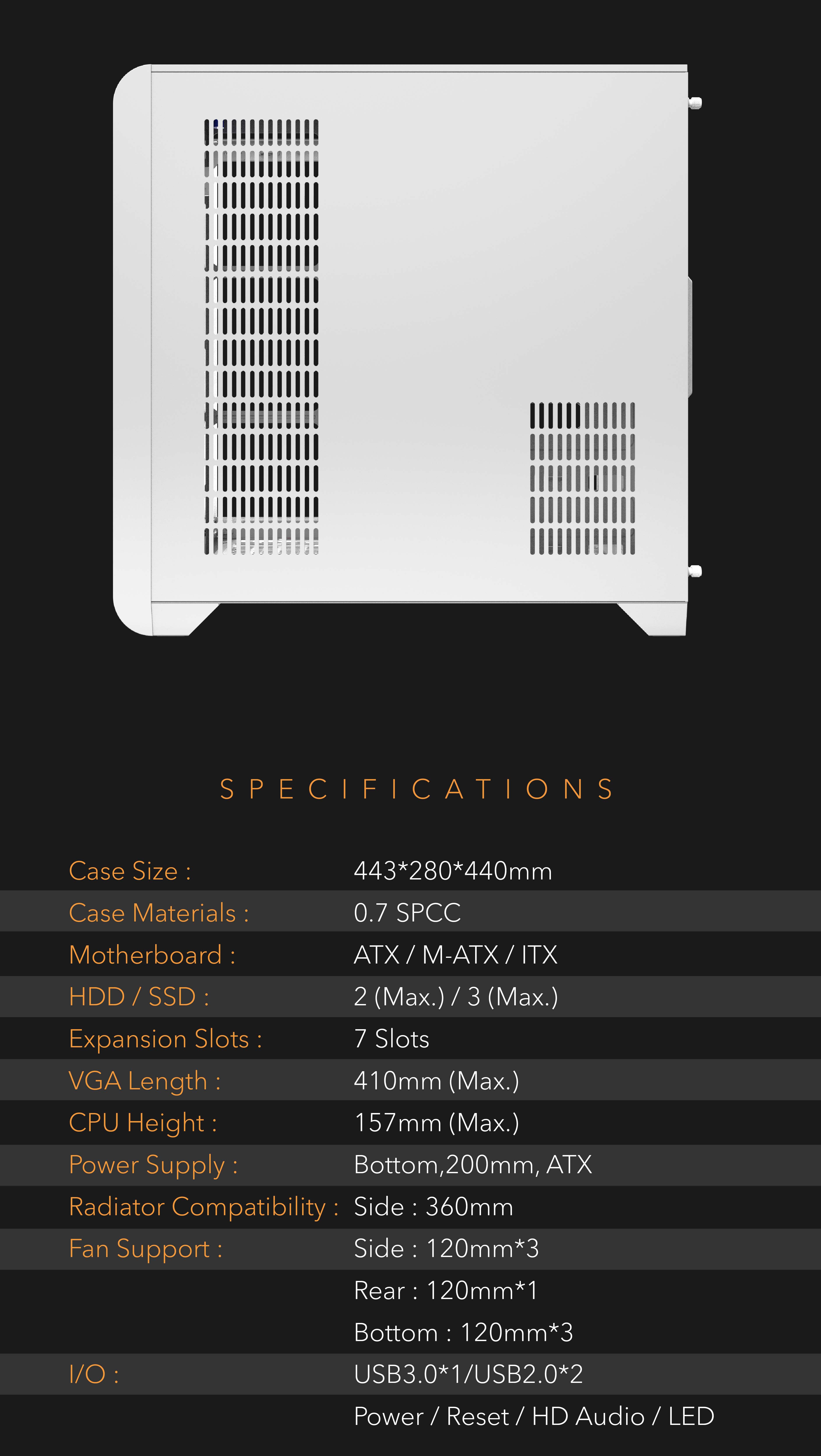 darkFlash L280, ATX Mid-Tower PC Gaming Case with Dual Real-Time Display