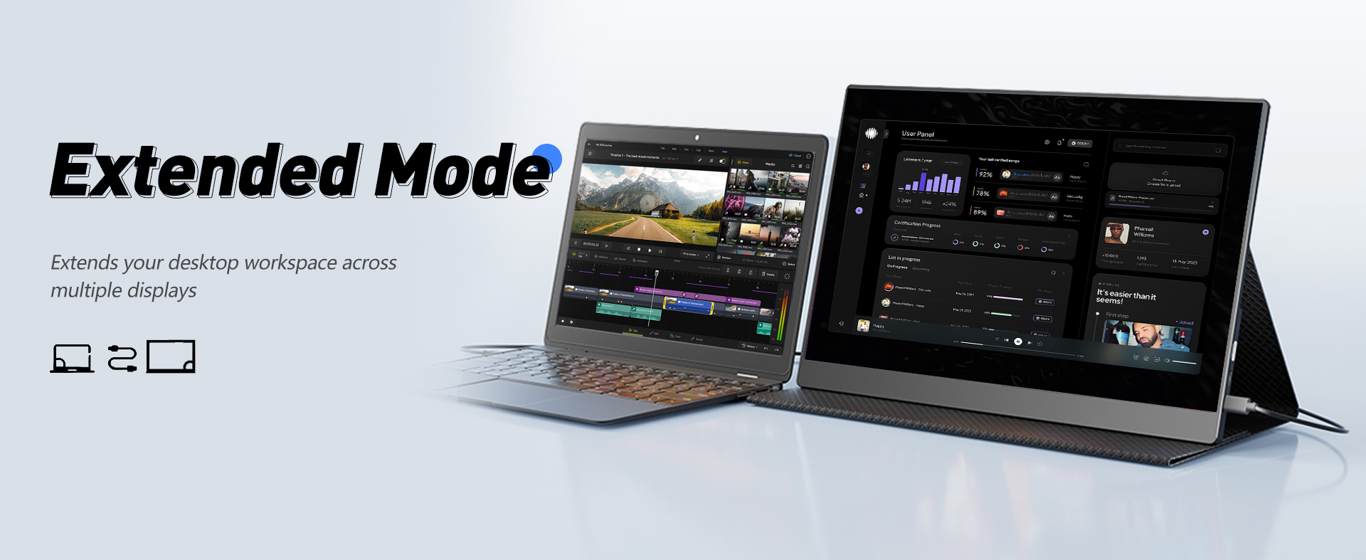 18.5in large portable monitor for computer