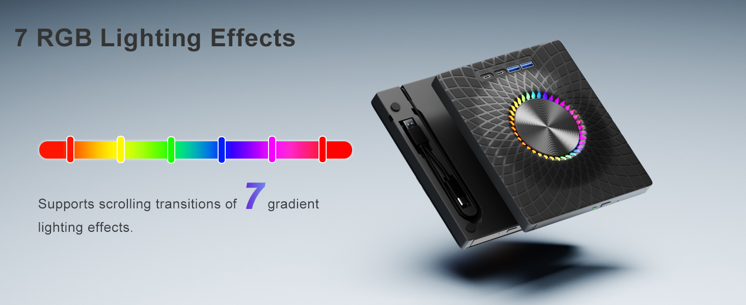 External Blu-ray Drive, 7-in-1 External DVD Drive with 2 USB A & 2 USB C Ports