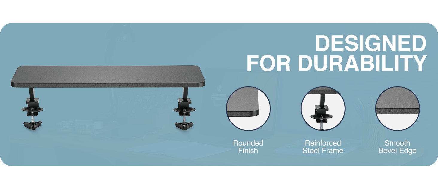 monitor riser, desk shelf, monitor stand, clamp-on shelf, ergonomic riser, space-saving shelf
