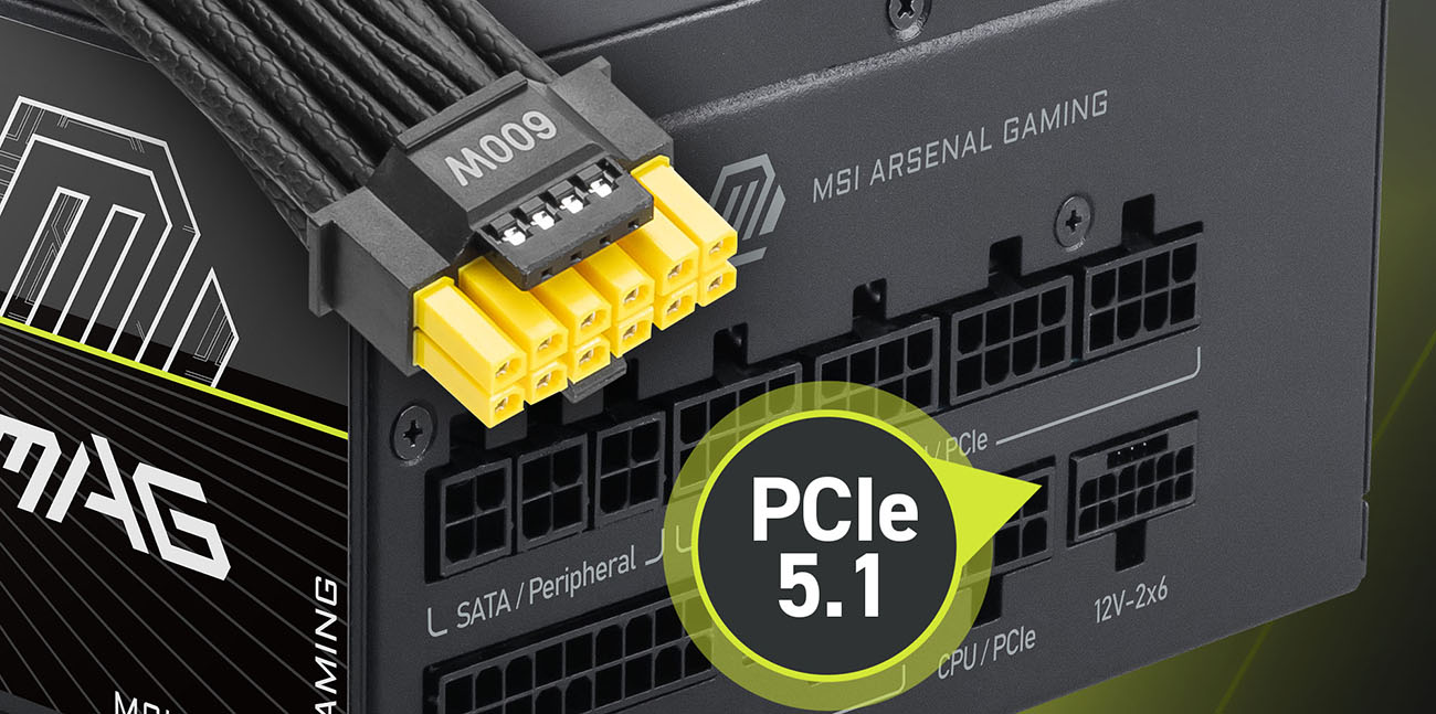 MSI MAG A1200PLS PCIE5 Fully Modular Gaming 1200W Power Supply