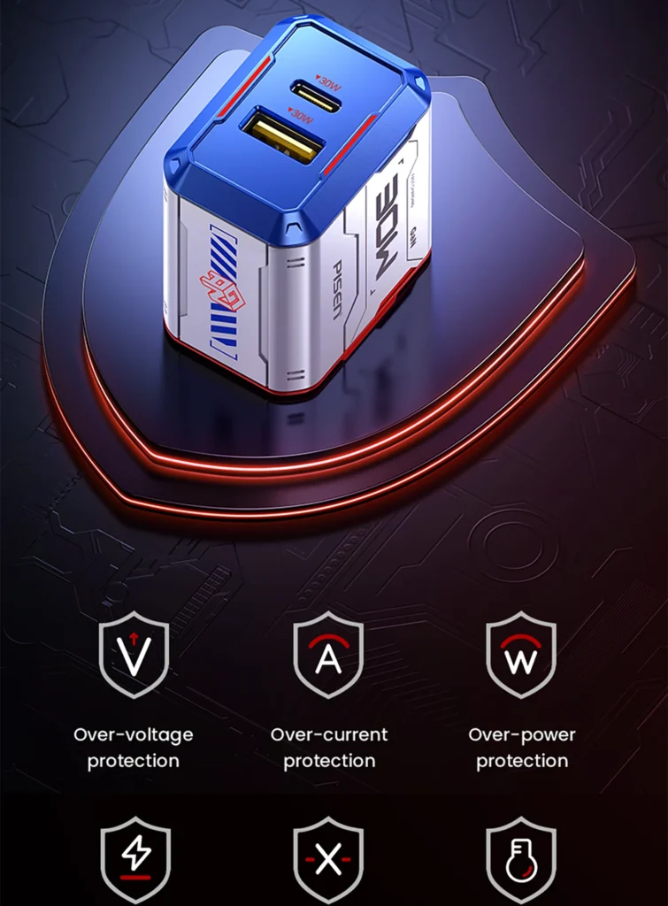 PISEN Gamer Lite 30W 2-Port GaN Fast Charger&nbsp;