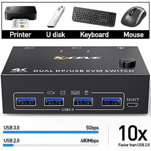 Works as a USB 3.0 switch (2 in 4 out)