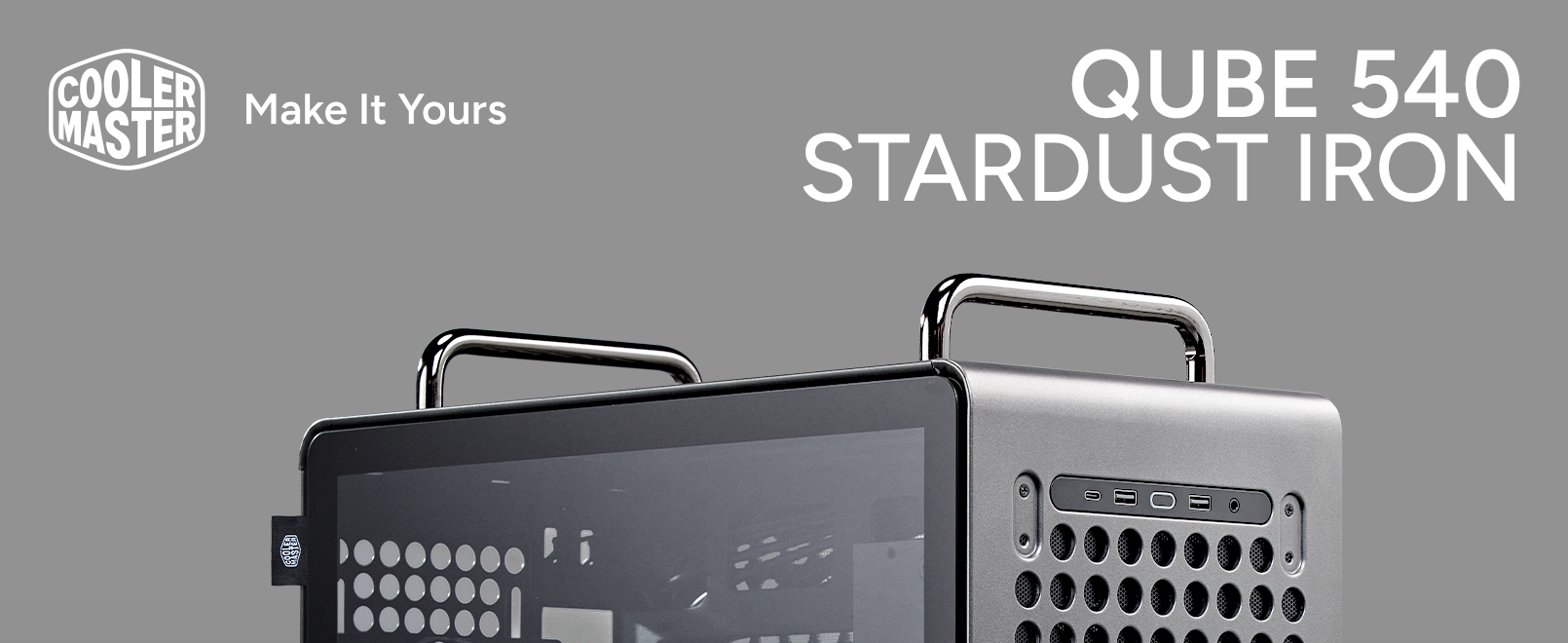 Cooler Master QUBE 540 Stardust Iron ATX Mid-Tower PC Case 