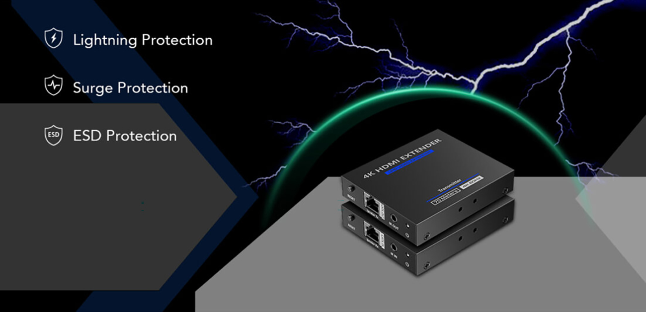 Rocstor TrueReach 4K@60Hz HDMI Extender over CAT6/CAT6a/Cat7 Ethernet Cable