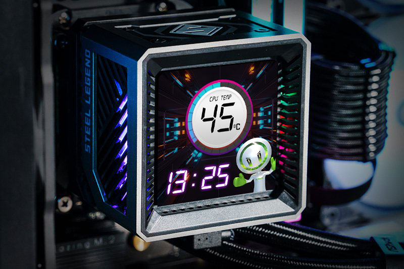 ASRock AIO Steel Legend Dark 360 LCD Liquid Cooler