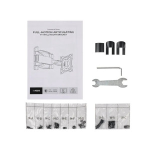 Low Profile Full-Motion Articulating TV Wall Mount Bracket For TVs 23in to 42in, Max Weight 77 lbs