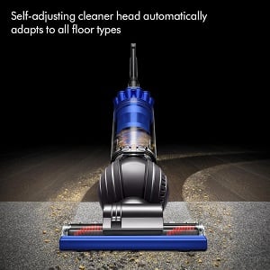 Sel-adjusting cleaner head automatically adapts to all floor types