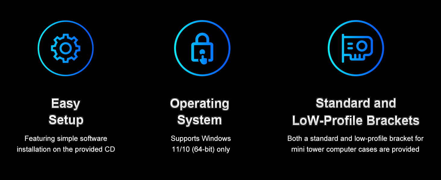 WiFi 6E PCIe Card | In-t-el AX210 Chip | 5400Mbps Tri-Band 2.4GHz/5GHz/6GHz WiFi Adapter