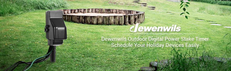 Dewenwils Outdoor Digital Yard Stake Timer