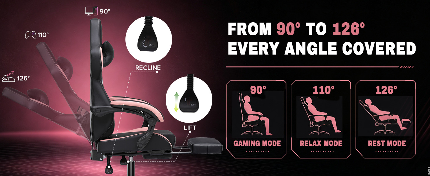 Gaming Chair with Footrest